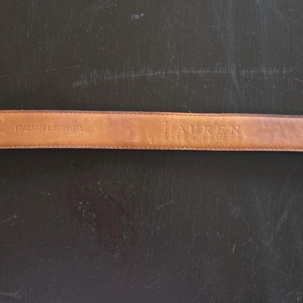 Lauren Ralph Lauren Black Italian Leather Skinny Belt Gold D-Ring Buckle LRL